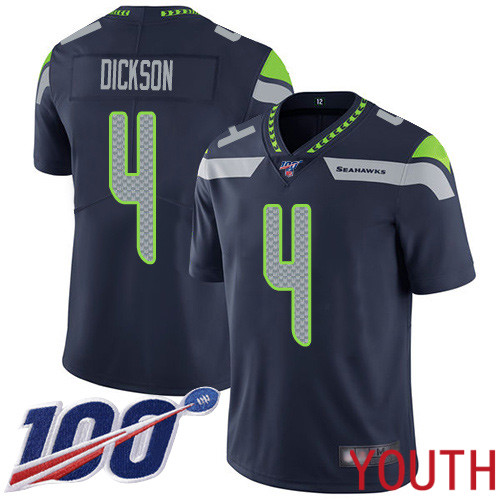 Seattle Seahawks Limited Navy Blue Youth Michael Dickson Home Jersey NFL Football #4 100th Season Vapor Untouchable->women nfl jersey->Women Jersey